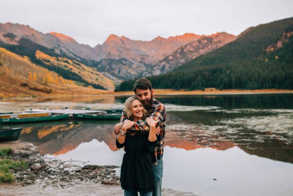 Photo of couple during sunset at Piney River Ranch