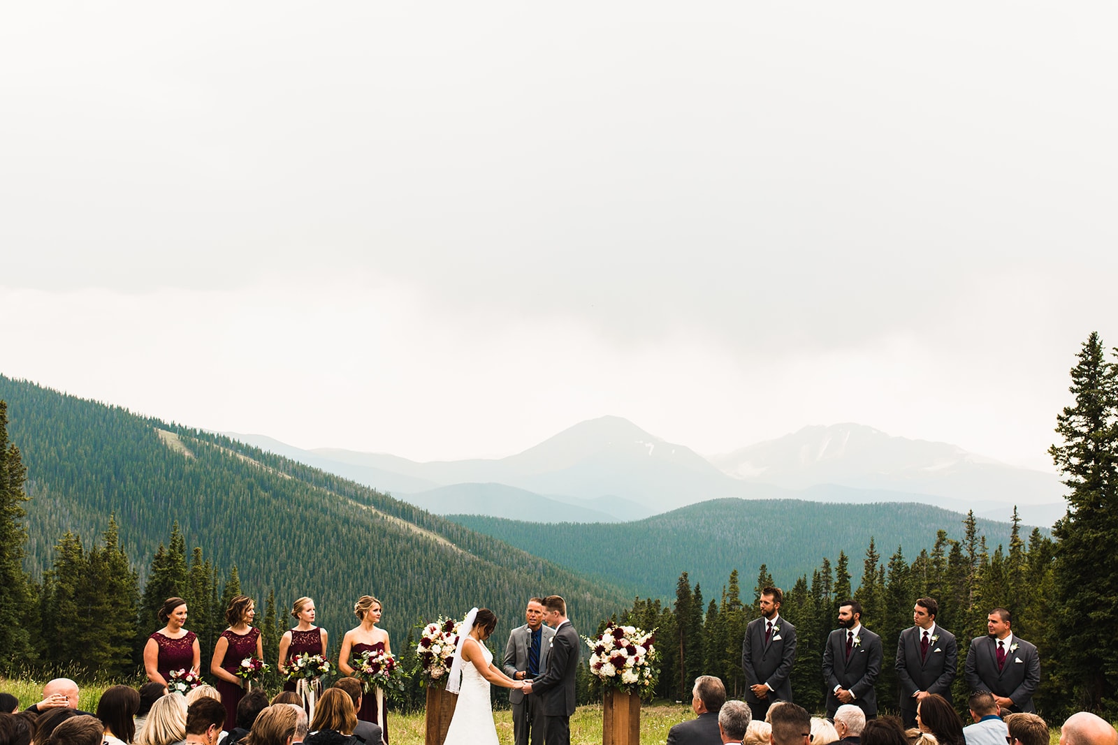 Wedding ceremony with mountain views in Keystone Colorado