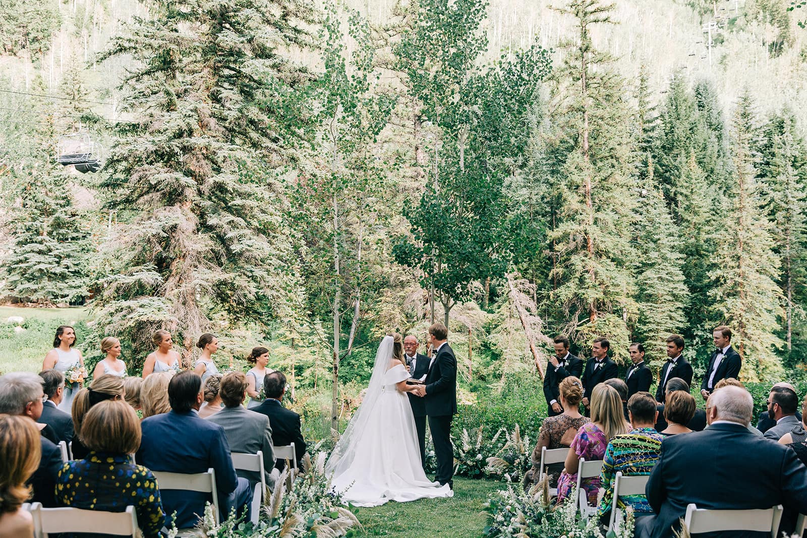 Summer wedding ceremony at the Grand Hyatt in Vail, Colorado