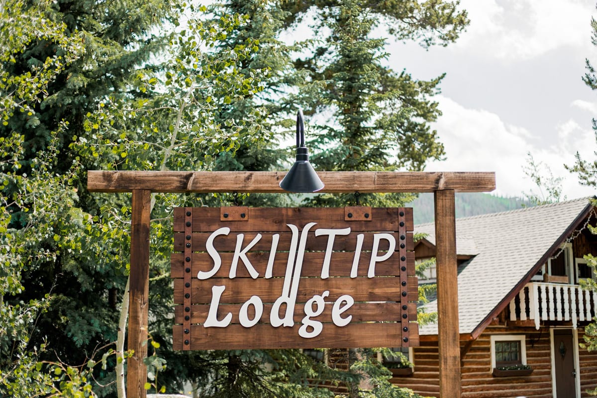 Ski tip lodge wedding